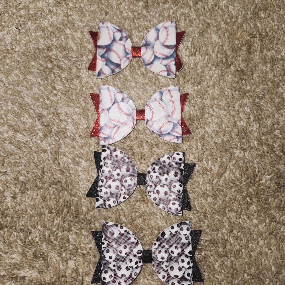 Sports-Themed Hair Bow Set for Kids